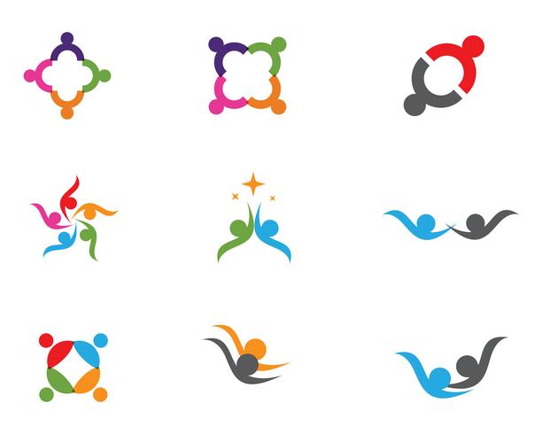 soins communautaires Logo template vecteur