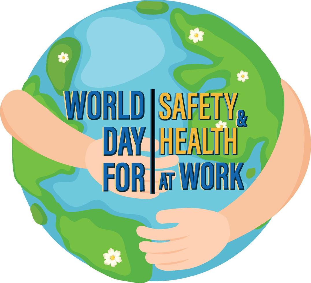 conception d'affiche pour la journée mondiale de la sécurité et de la santé au travail vecteur