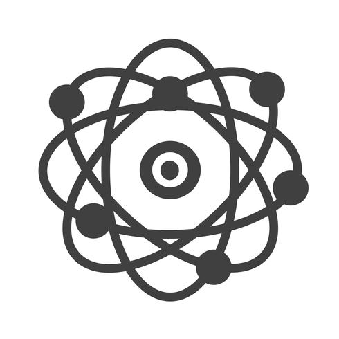 signe de symbole icône atome vecteur