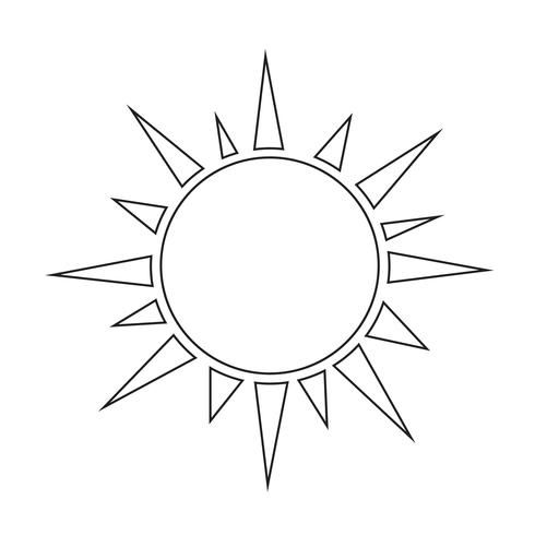 Signe symbole icône soleil vecteur