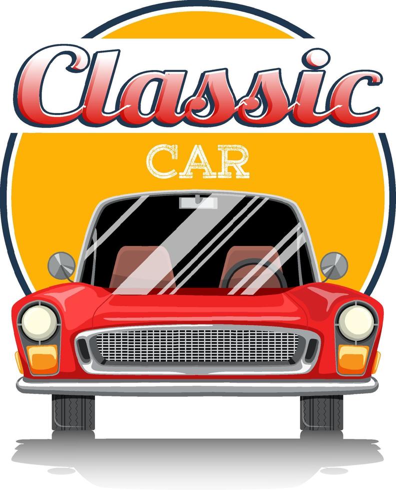logo de voiture classique avec voiture classique sur fond blanc vecteur