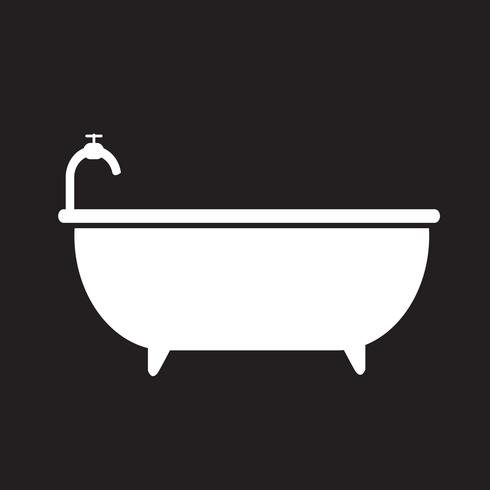 Signe de symbole d&#39;icône de baignoire vecteur