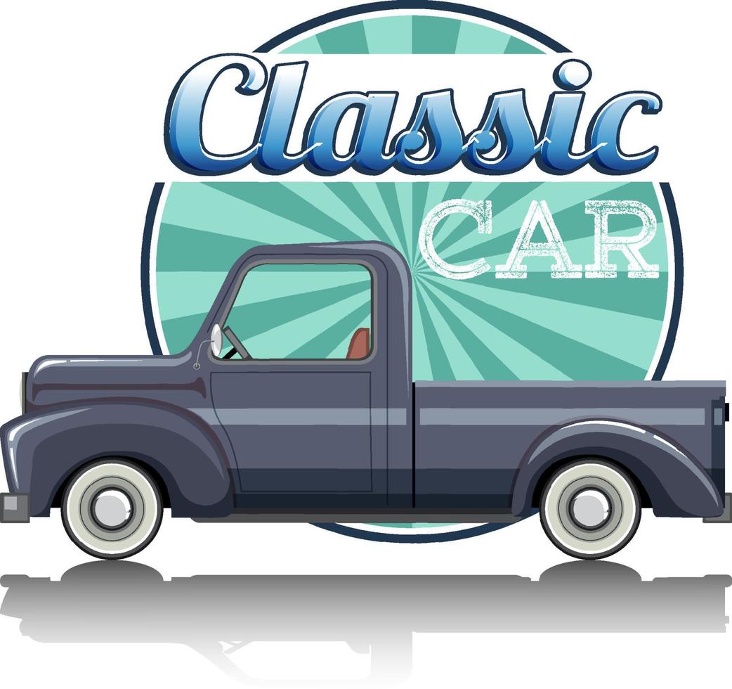 logo de voiture classique avec voiture classique sur fond blanc vecteur
