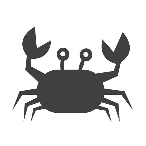 signe de symbole icône de crabe vecteur