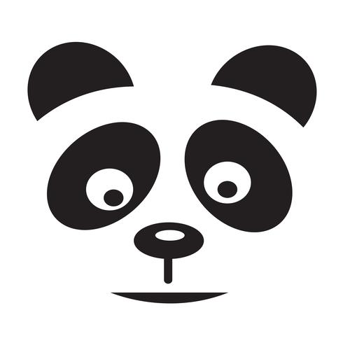 signe de symbole icône panda vecteur