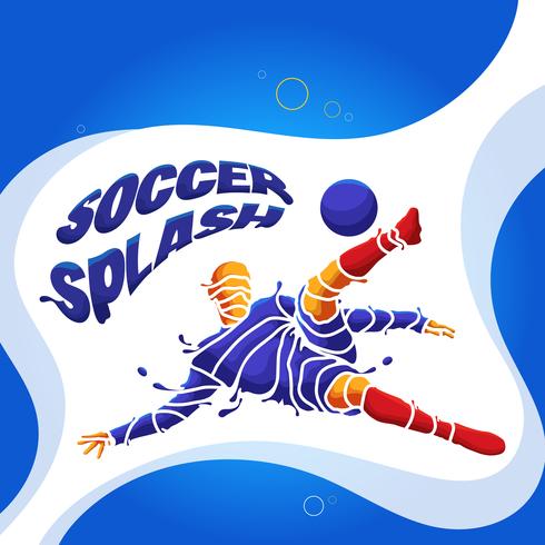 silhouette de football football splash vecteur