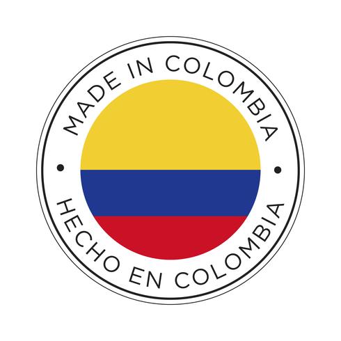 Fabriqué dans l&#39;icône de drapeau de la Colombie. vecteur