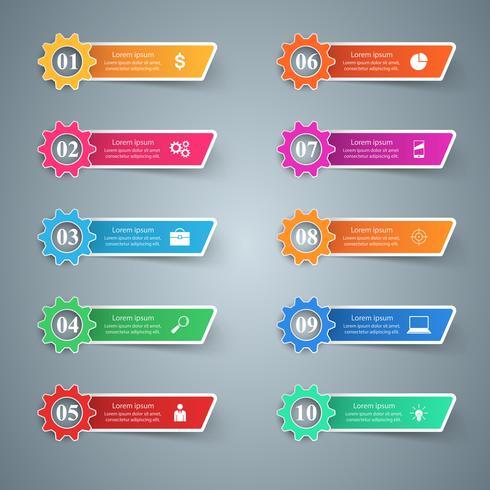 Roue dentée, icône de l&#39;engrenage. Infographie de l&#39;entreprise. vecteur