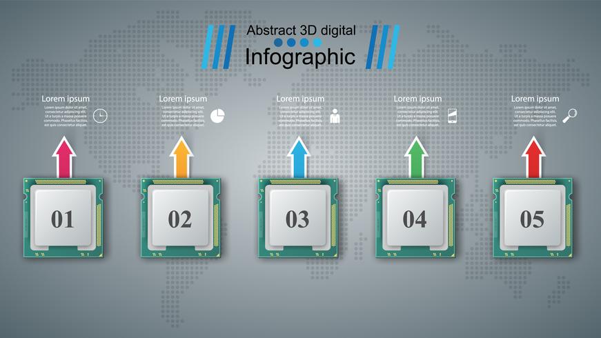 Puce informatique. Infographie de l&#39;entreprise. vecteur