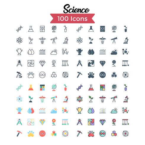 science icon set vector