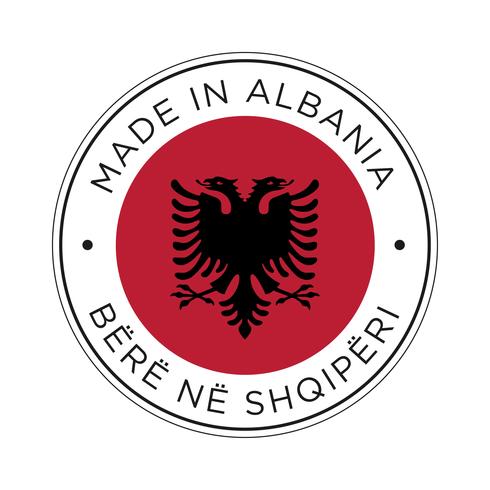 Fabriqué en Albanie, icône du drapeau. vecteur