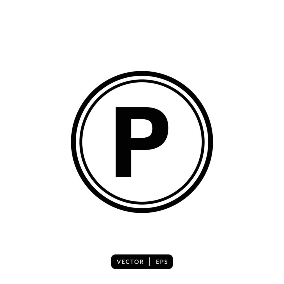 vecteur d'icône de stationnement - signe ou symbole