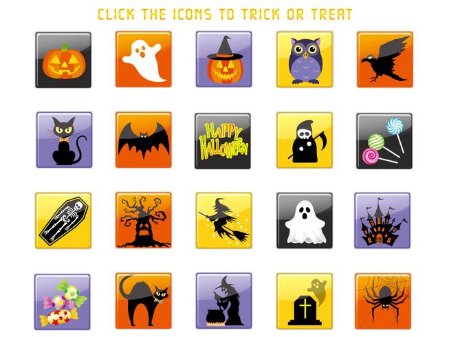 Ensemble d&#39;icônes assorties d&#39;interface utilisateur Happy Halloween. vecteur