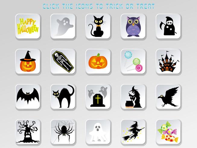 Ensemble de boutons d&#39;interface utilisateur Happy Halloween assortis. vecteur