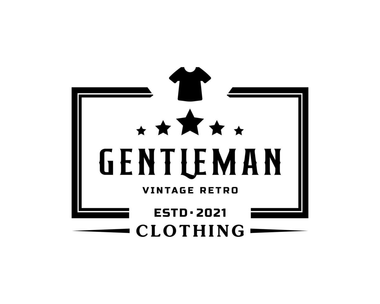 badge d'étiquette rétro vintage classique créatif pour l'inspiration de conception de logo de vêtements en tissu gentleman vecteur