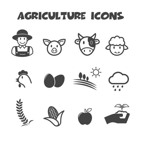 symbole d&#39;icônes de l&#39;agriculture vecteur