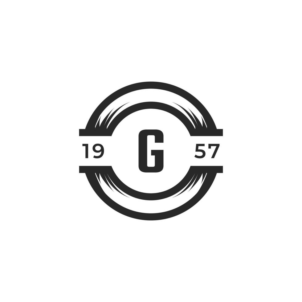Élément de modèle de conception de logo lettre g insigne vintage. adapté à l'identité, à l'étiquette, au badge, au café, au vecteur d'icône d'hôtel