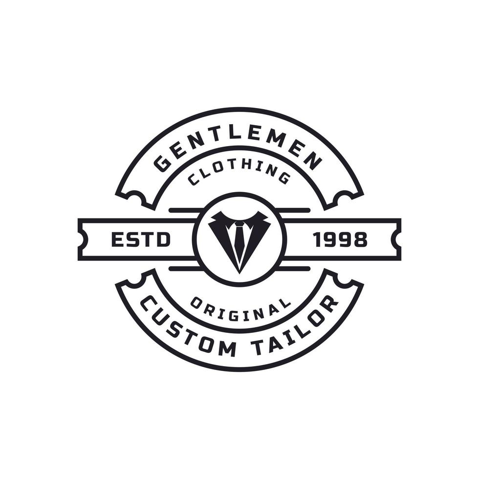 insigne rétro vintage pour vêtements vêtements gentleman et symbole d'emblème de logo masculin vecteur
