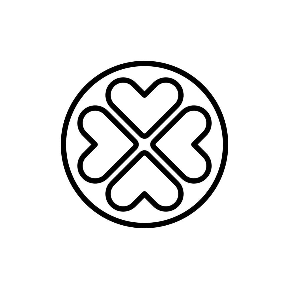 logo d'icône de ligne de feuille de trèfle vecteur
