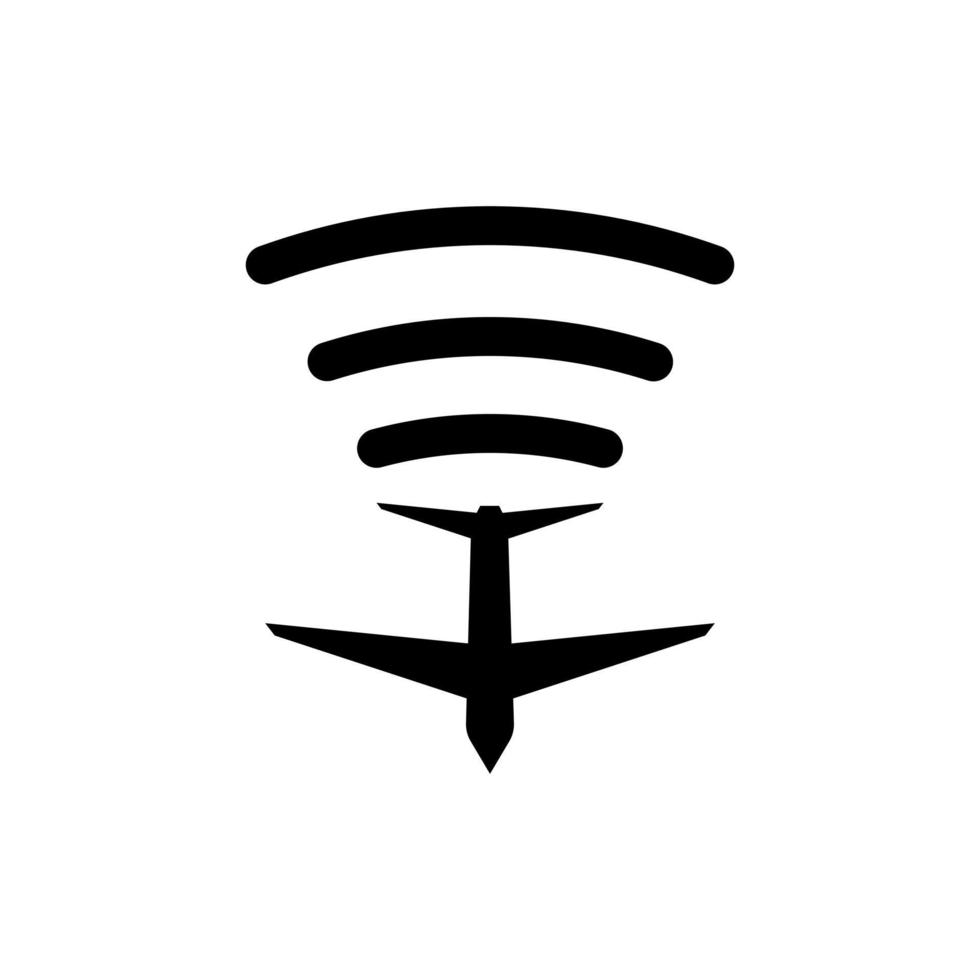 logo d'icône de signal radar d'avion vecteur