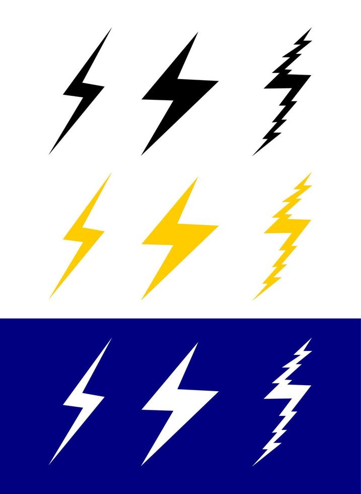 simple vecteur d'icône de foudre d'orage pour l'élément graphique