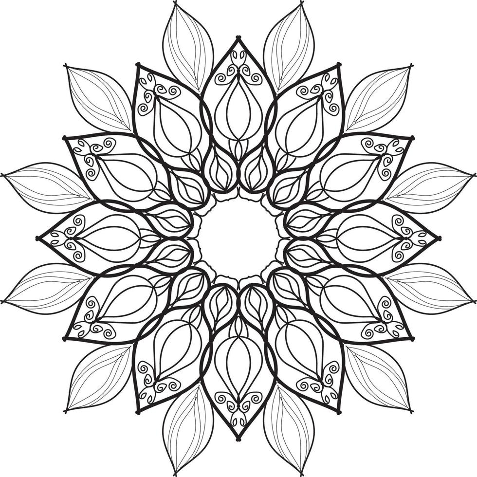 fleur de mandala dans un style ethnique vecteur