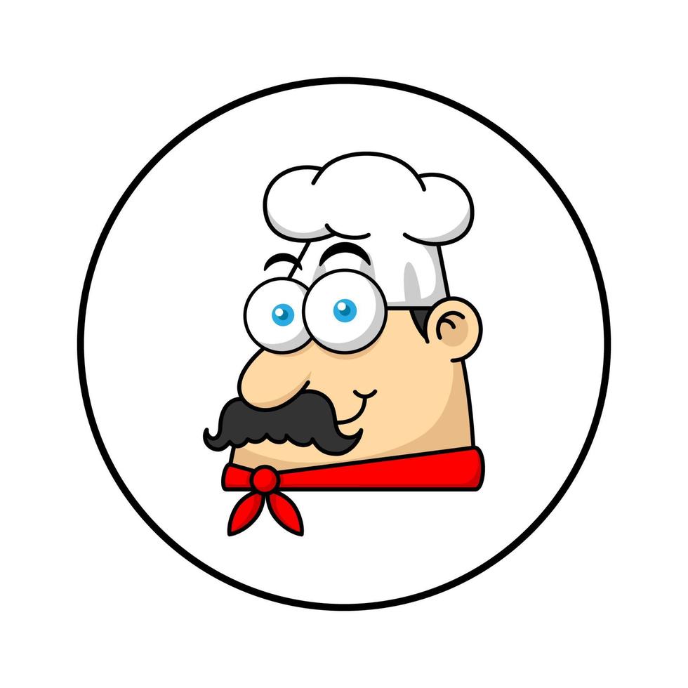 visage de personnage de logo de mascotte de chef vecteur