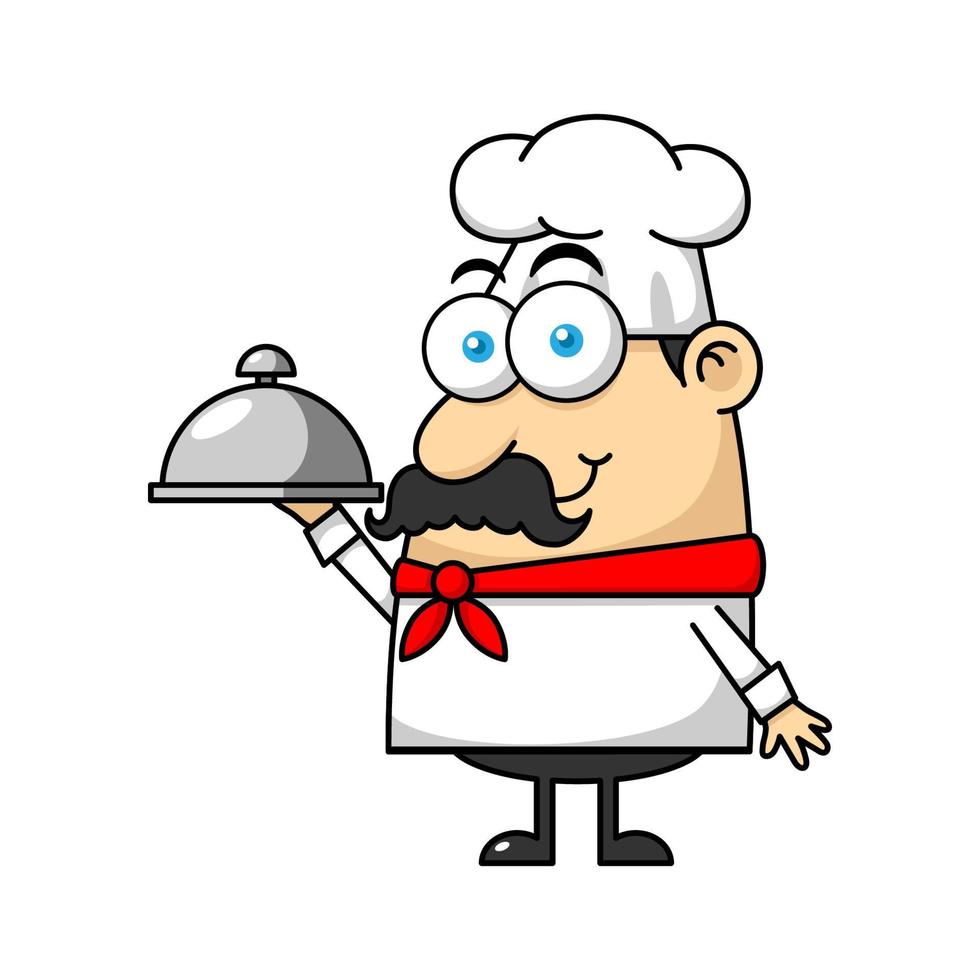 personnage de logo de mascotte de chef vecteur