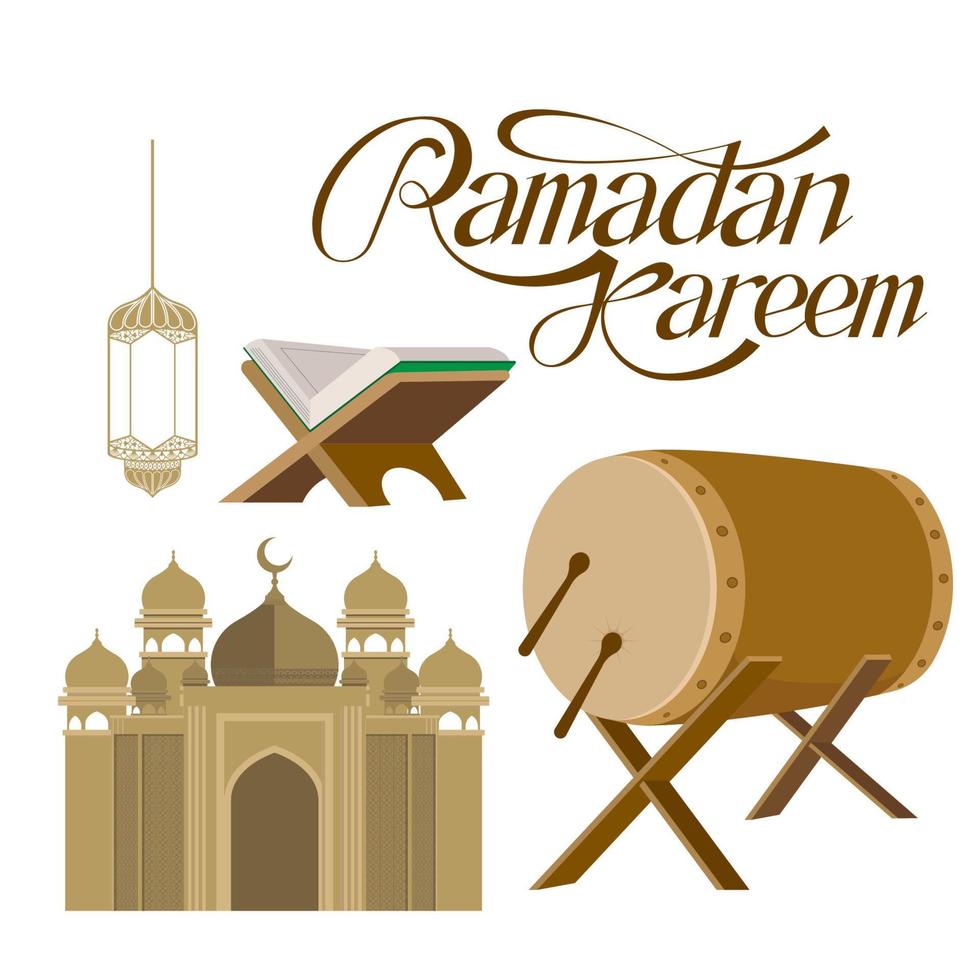 éléments de conception d'illustration du jour du ramadan kareem vecteur