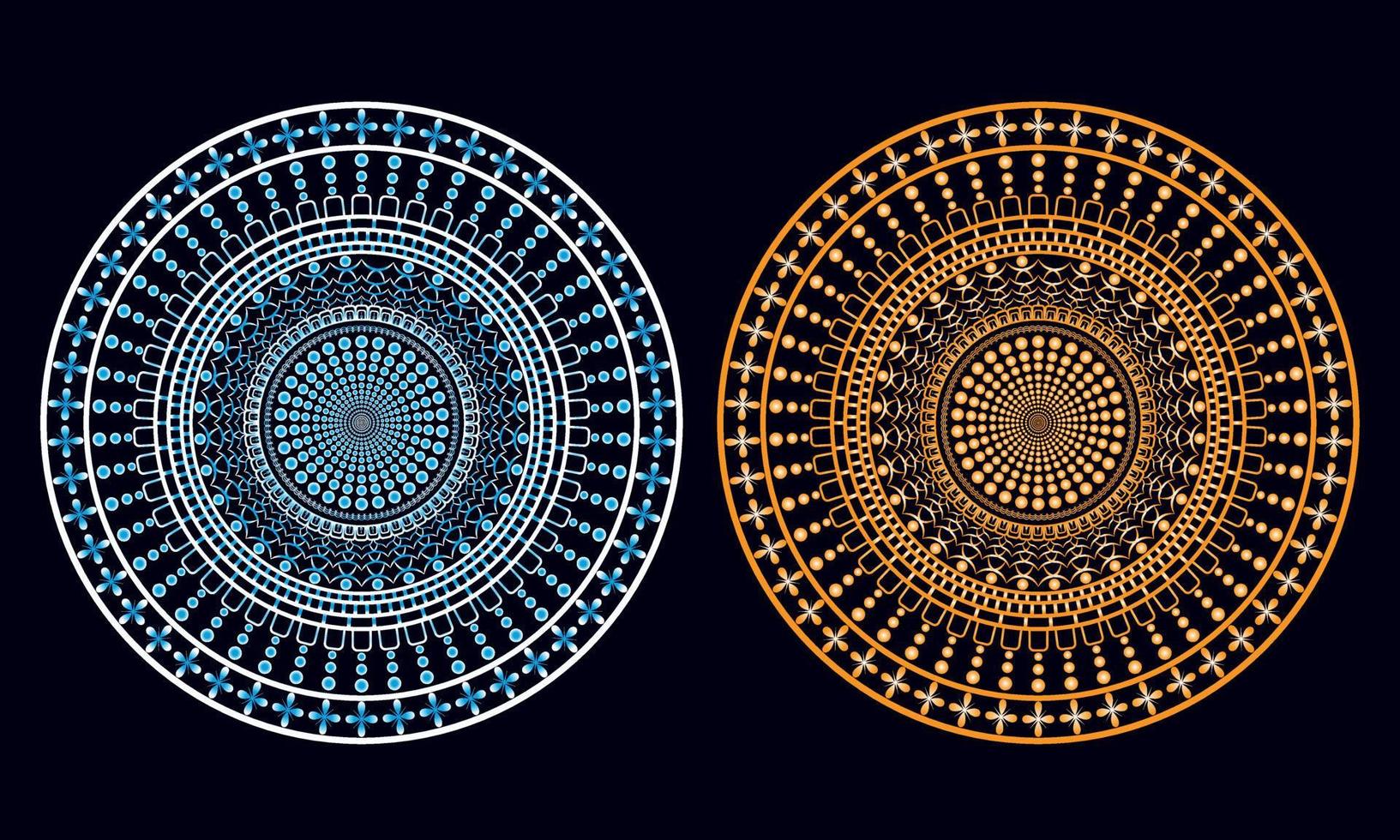 abstrait de conception de mandala avec deux couleurs différentes vecteur