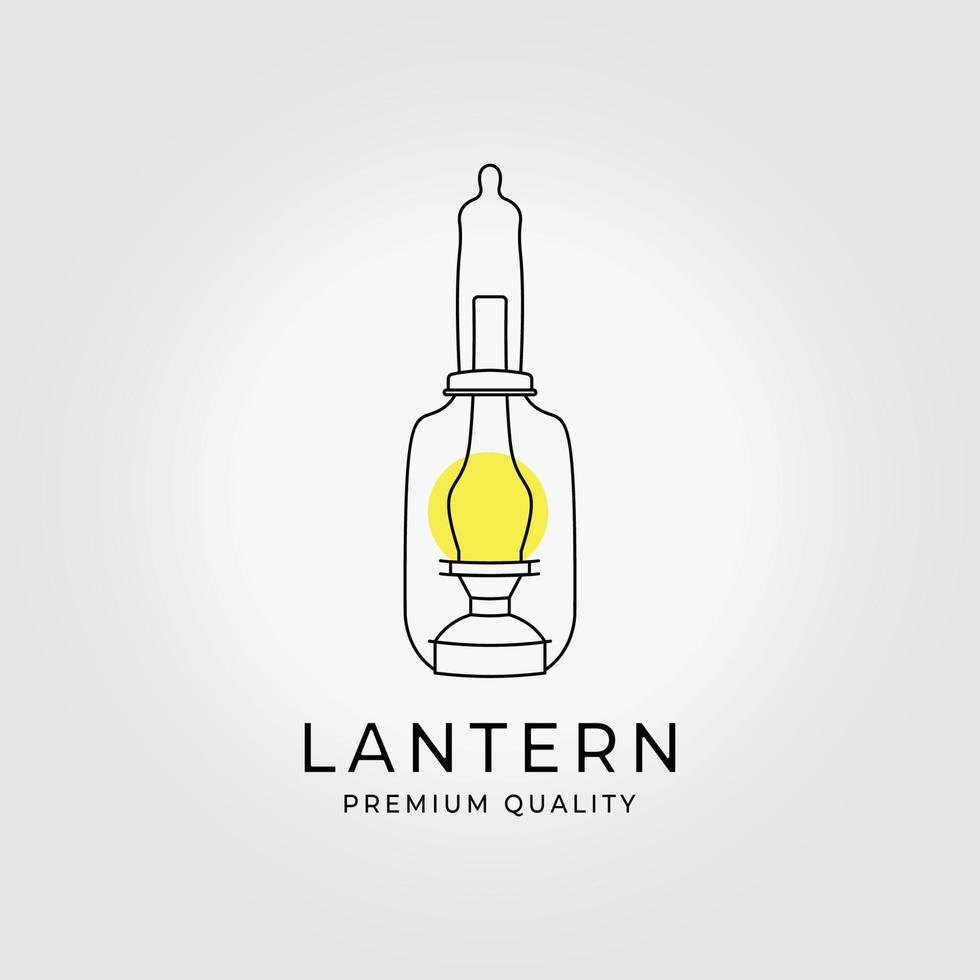 art ligne, lanterne, logo, icône, illustration, conception, vendange, vecteur