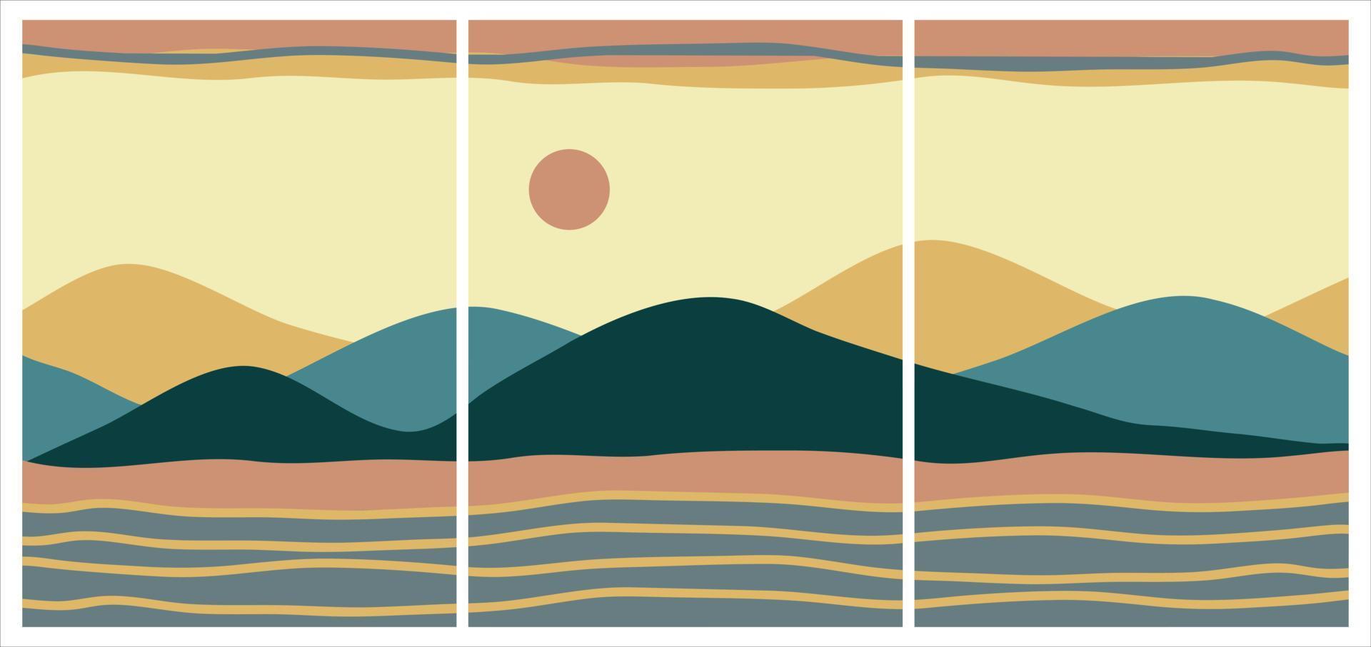 arrière-plan japonais avec vecteur de motif d'onde de ligne. modèle abstrait avec motif géométrique. conception d'aménagement de montagne dans un style oriental.