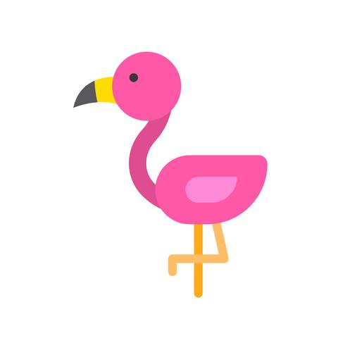 Vecteur de Flamingo, icône de style plat connexe tropical