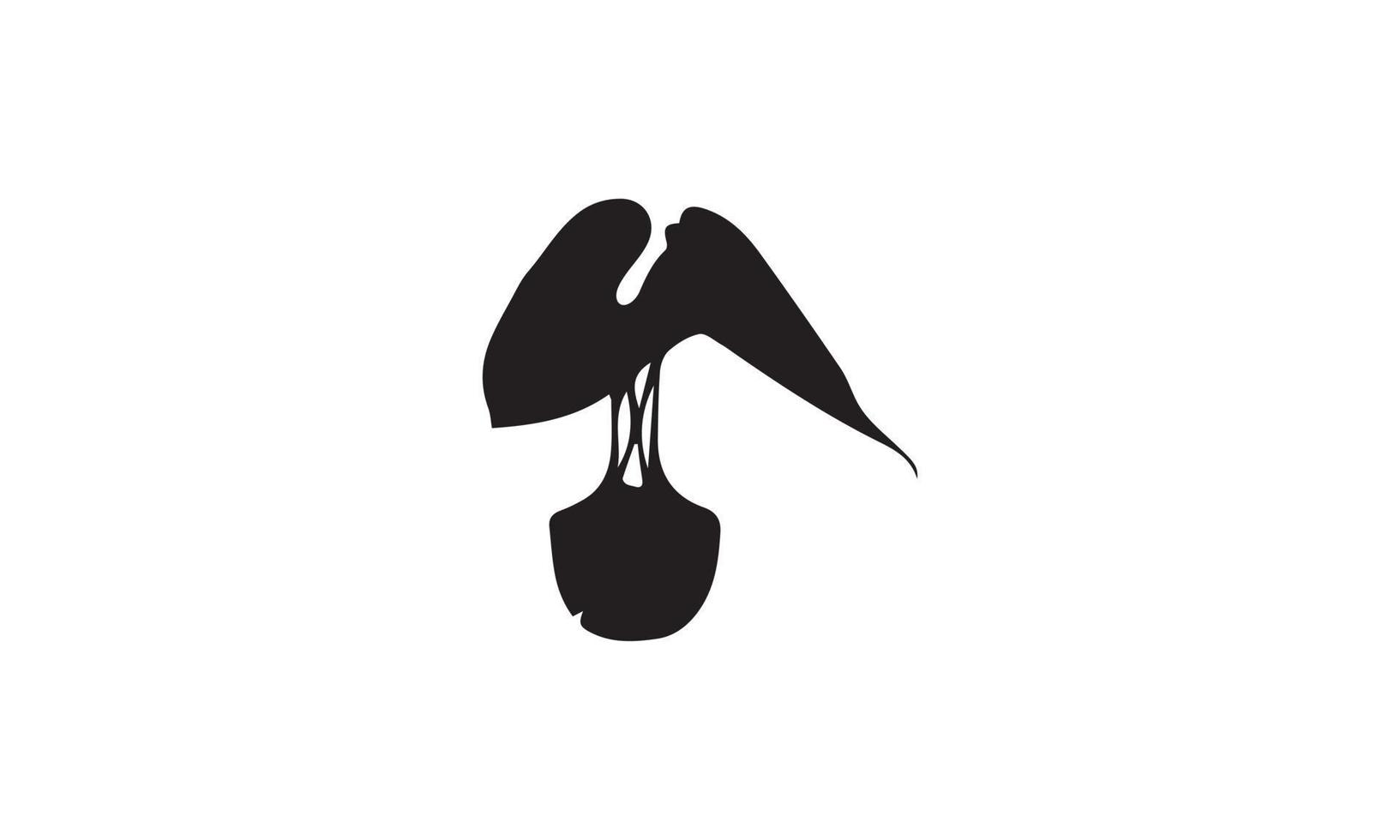 création de logo d'illustration vectorielle plante noir et blanc vecteur