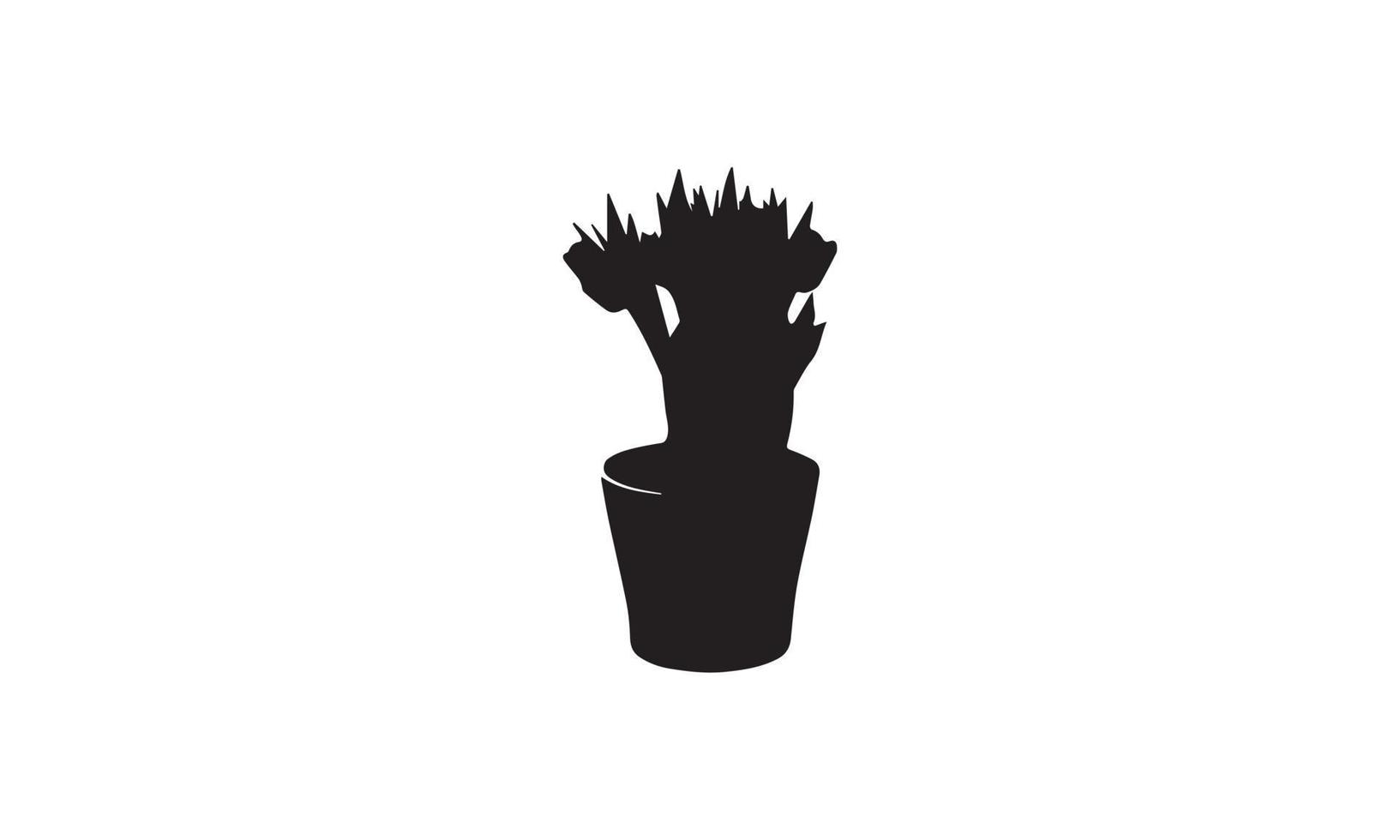 création de logo d'illustration vectorielle plante noir et blanc vecteur