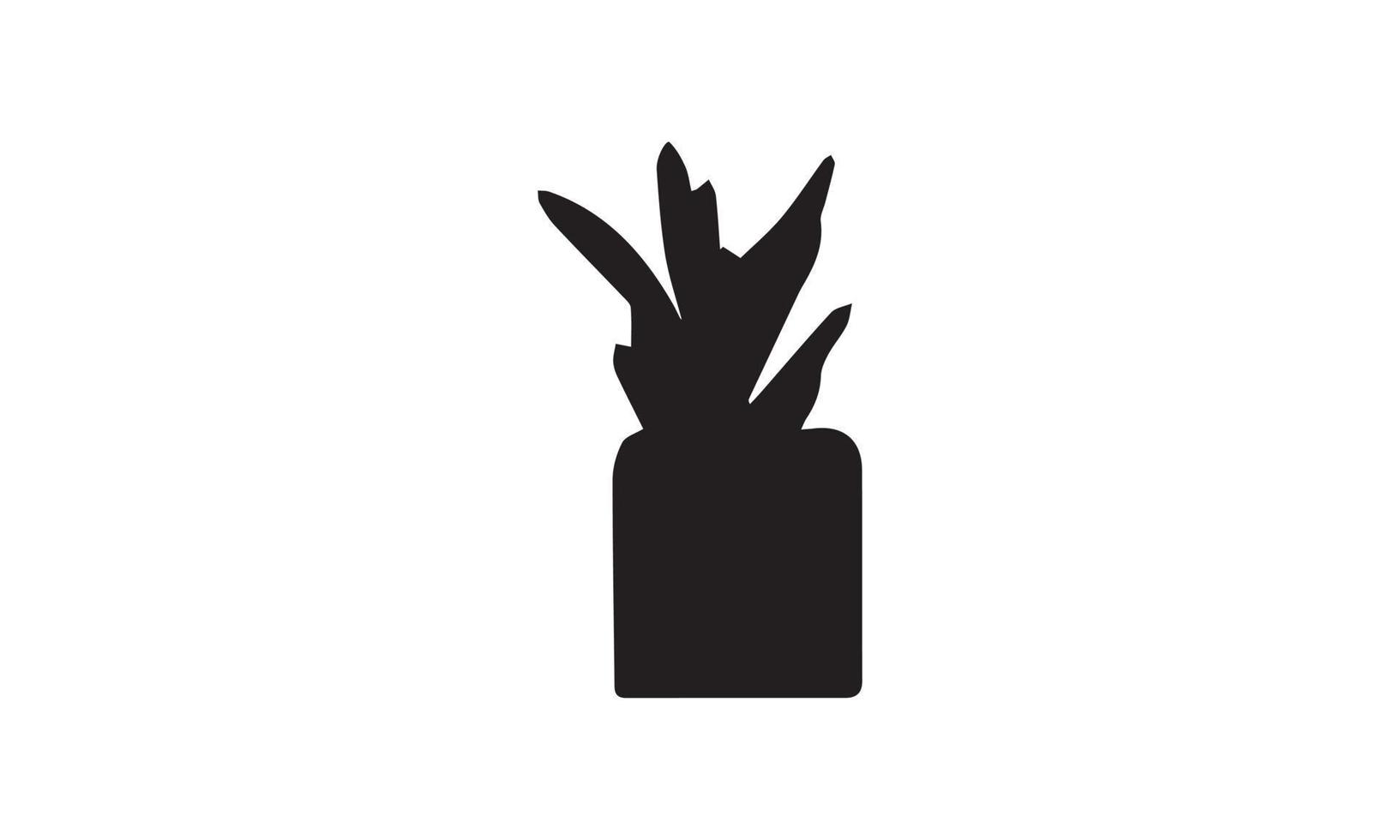 création de logo d'illustration vectorielle plante noir et blanc vecteur