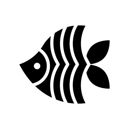 Vecteur de poisson de mer, icône de style solide connexe tropical
