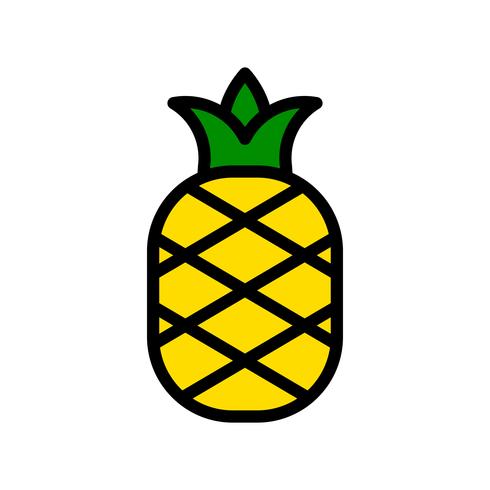 Vecteur d&#39;ananas, icône de style rempli connexe tropical