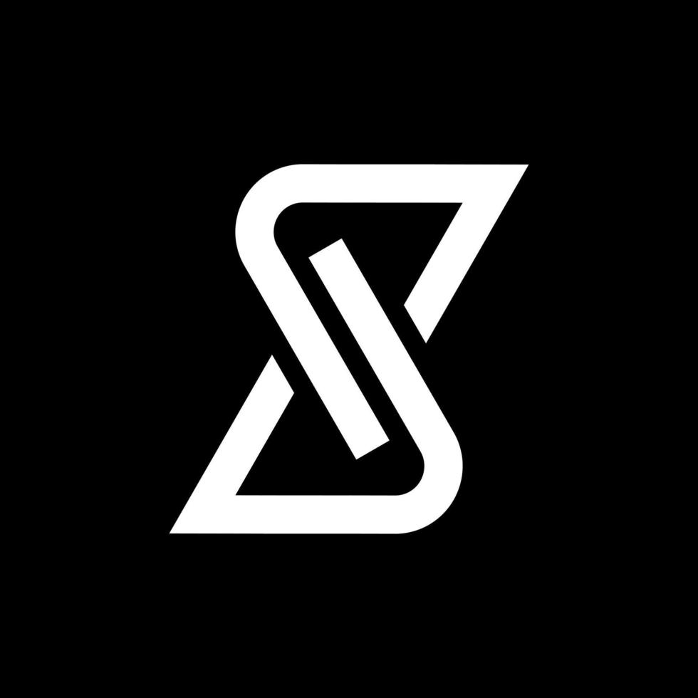 modèle de logo art ligne lettre s vecteur