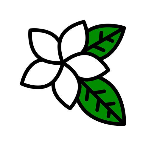Vecteur de Plumeria, icône de style rempli connexe tropical