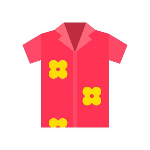 Vecteur de chemise d&#39;été, icône de style plat connexe tropical