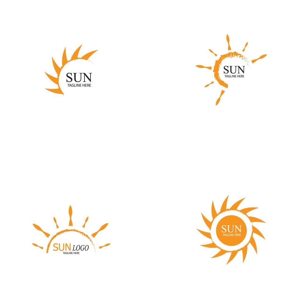 conception de modèle de logo soleil vector illustration icône