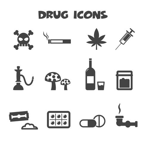 symbole d&#39;icônes de drogue vecteur