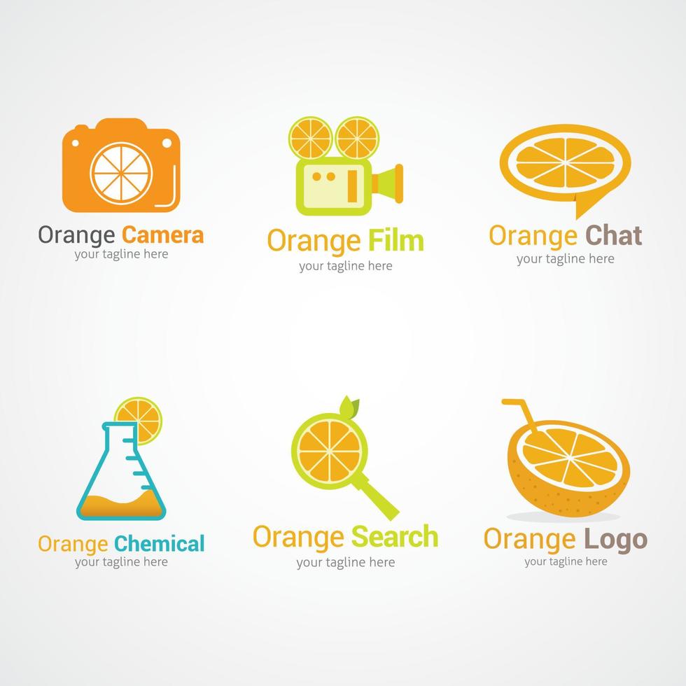 modèle de conception de logo orange. illustration vectorielle vecteur