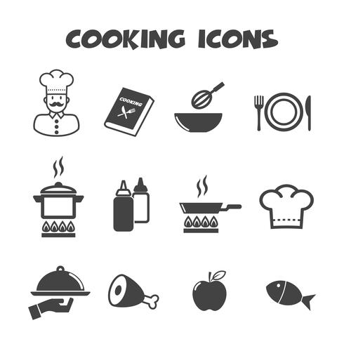 symbole d&#39;icônes de cuisine vecteur