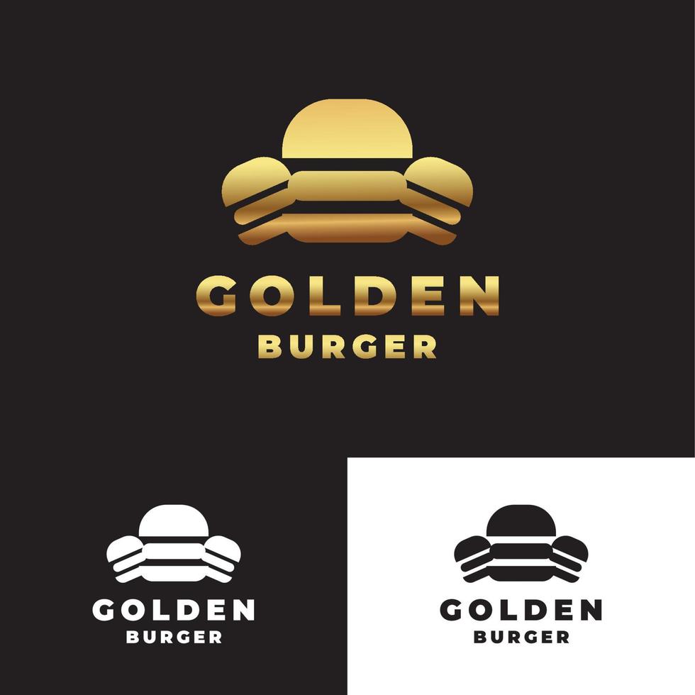 logo burger doré vecteur