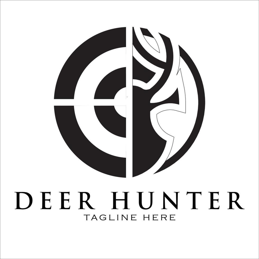 vecteur de conception de logo de chasseur de cerf