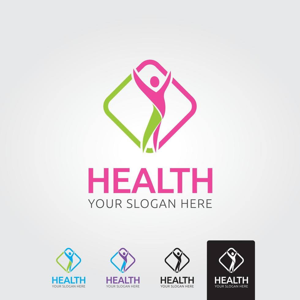 modèle de logo de santé minimal - vecteur