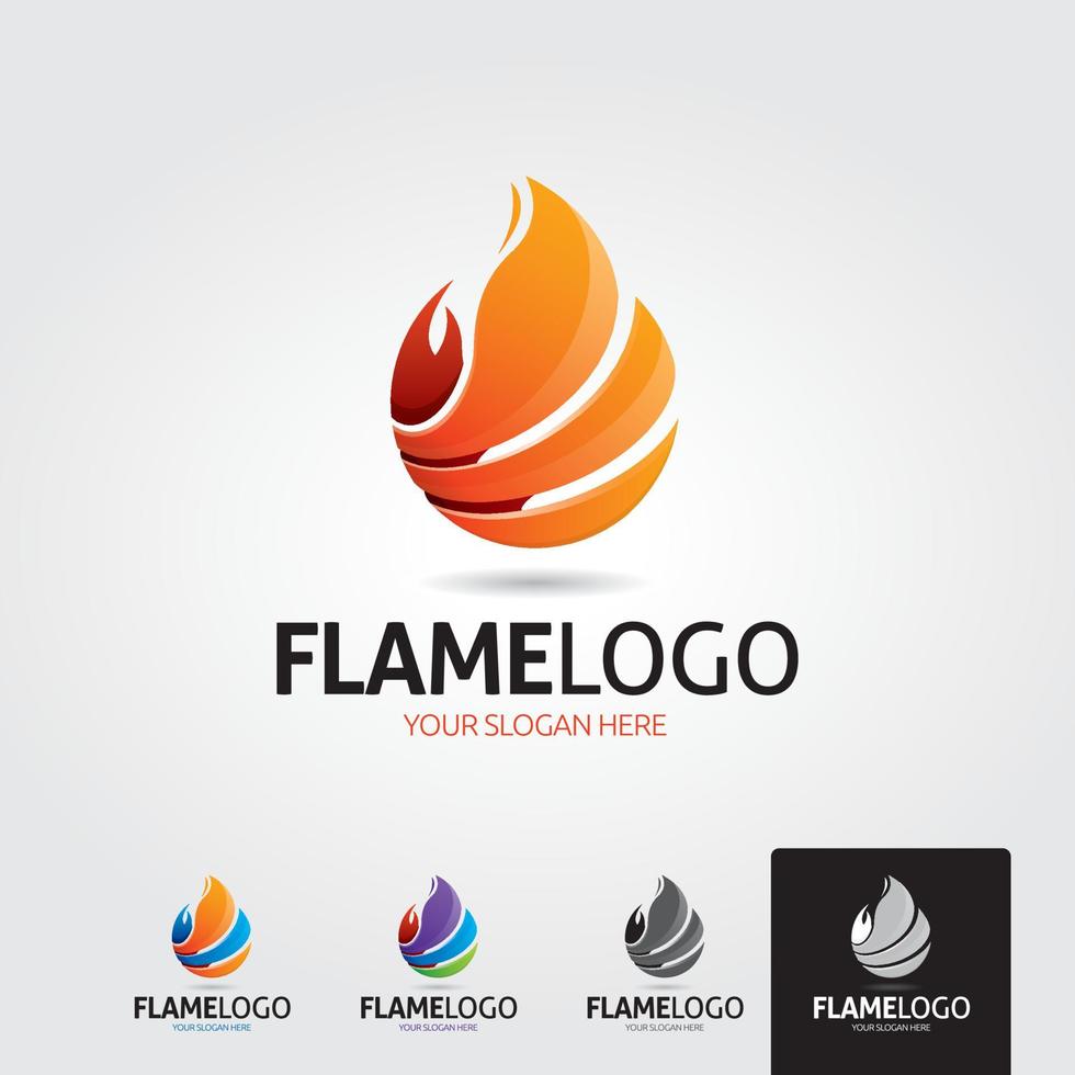 modèle de logo de flamme minimale - vecteur