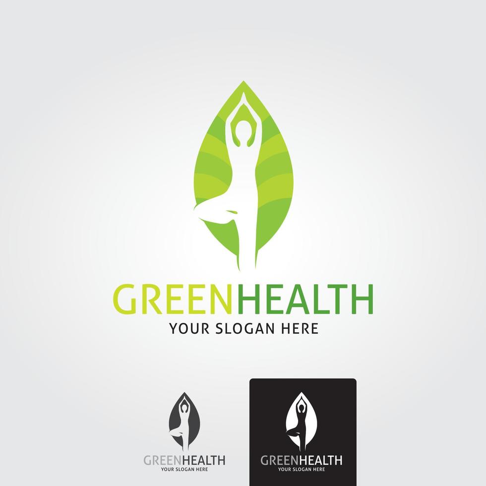 modèle de logo de santé verte minimale vecteur
